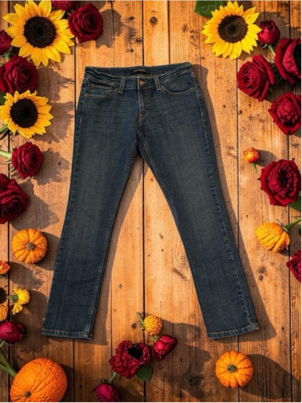 Too Superlow 524 Jeans Levis JUNIORS 7 SHORT Blue Distressed Jeans Low-Rise